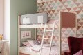 Dormitor copii în formă de „L” fronturi MDF vopsit mat cularea Roz DC90 Cameră copii 2 paturi mobila