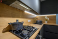 Bucătărie modernă liniară cu fasada MDF vopsit mat Gri MOD283 Bucătării moderne mobila