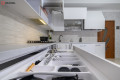 Bucătărie modernă în formă de „L” fronturi MDF vopsit mat Alb MOD79 Bucătării moderne mobila