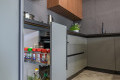 Bucătărie modernă în formă de „U” cu fațada Acrylux Gri MOD408 Bucătării moderne mobila