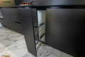 Bucătărie modernă cu insulă cu fațada MDF vopsit mat Negru MOD393  Bucătării moderne mobila