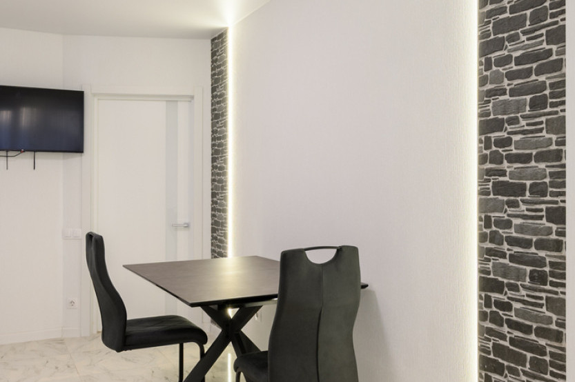 Bucătărie modernă liniară cu fațada Acrylux Alb MOD392 Bucătării moderne mobila